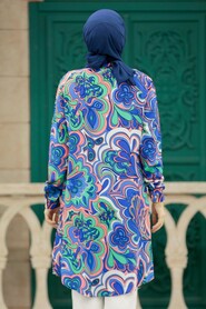 İndigo Blue Hijab For Women Tunic 11605IM - 3