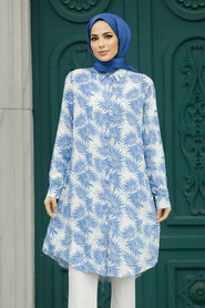  İndigo Blue Hijab For Women Tunic 11631IM - 2