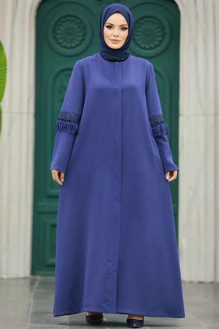  İndigo Blue Hijab For Women Turkish Abaya 10021IM - NEVA STYLE