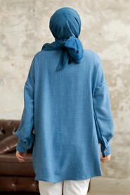  İndigo Blue Hijab Tunic 11351IM - 3