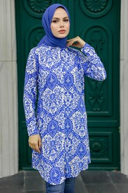  İndigo Blue Hijab Tunic 11600IM - 1