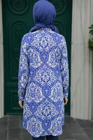  İndigo Blue Hijab Tunic 11600IM - 3