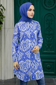  İndigo Blue Hijab Tunic 11600IM - 2