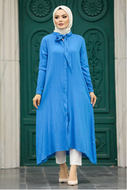  İndigo Blue Hijab Turkish Tunic 5401IM - 1