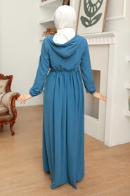  İndigo Blue Hijab Maxi Dress 13260IM - 3