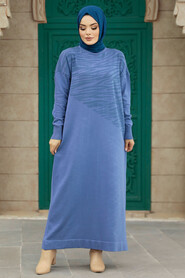  İndigo Blue Islamic Clothing Mercerized Dress 10157IM - 1