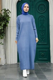  İndigo Blue Knitwear Modest Dress 20161IM - 1