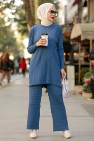  İndigo Blue Knitwear Muslim Dual Suit 33450IM - 1