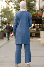  İndigo Blue Knitwear Muslim Dual Suit 33450IM - 3