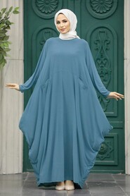  İndigo Blue Long Dress for Muslim Ladies 1686IM - NEVA STYLE