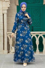  İndigo Blue Long Sleeve Dress 279082IM - 2