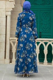  İndigo Blue Long Sleeve Dress 279082IM - 3