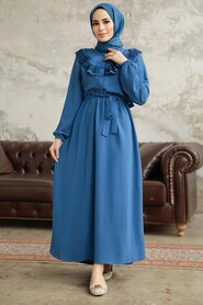  İndigo Blue Long Sleeve Dress 616IM - 1