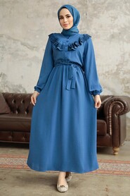  İndigo Blue Long Sleeve Dress 616IM - 2