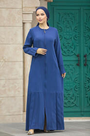  İndigo Blue Long Turkish Abaya 20018IM - 1