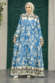  İndigo Blue Modest Dress 50004IM - 1