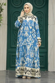  İndigo Blue Modest Dress 50004IM - 2