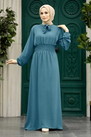  İndigo Blue Modest Dress 5973IM - NEVA STYLE