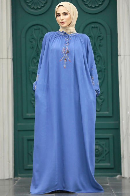  İndigo Blue Modest Dress 90021IM - NEVA STYLE