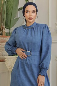  İndigo Blue Modest Maxi Dress 661IM - 3