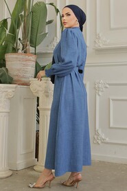  İndigo Blue Modest Maxi Dress 661IM - 4