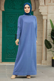  İndigo Blue Modest Mercerized Dress 10169IM - 2