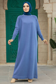  İndigo Blue Modest Mercerized Dress 10169IM - 1