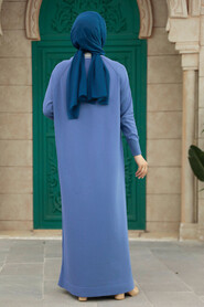 İndigo Blue Modest Mercerized Dress 10169IM - 4
