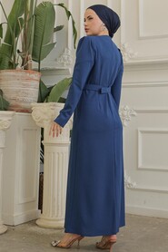  İndigo Blue Modest Prom Dress 664IM - 4