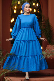  İndigo Blue Modest Summer Dress 3033IM - 1