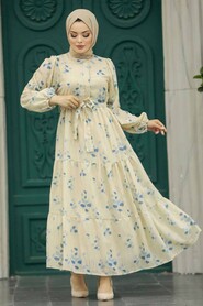  İndigo Blue Muslim Dress 13130IM - 2