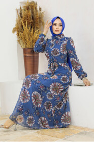  İndigo Blue Muslim Dress 279320IM - 1