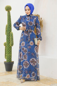  İndigo Blue Muslim Dress 279320IM - 2