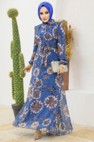  İndigo Blue Muslim Dress 279320IM - 3