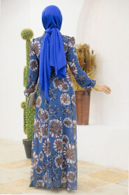  İndigo Blue Muslim Dress 279320IM - 4