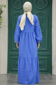 İndigo Blue Muslim Dress 8959IM - 3