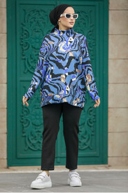  İndigo Blue Muslim Dual Suit 7115IM - 2