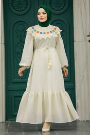  İndigo Blue Muslim Long Dress Style 13531IM - 1