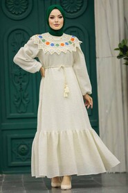  İndigo Blue Muslim Long Dress Style 13531IM - 3