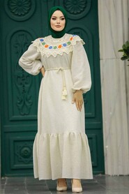  İndigo Blue Muslim Long Dress Style 13531IM - 2