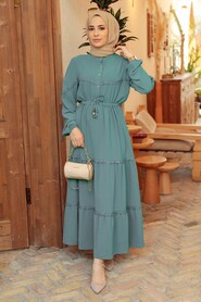  İndigo Blue Muslim Long Dress Style 63250IM - NEVA STYLE