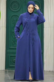  İndigo Blue Muslim Turkish Abaya 20952IM - 1