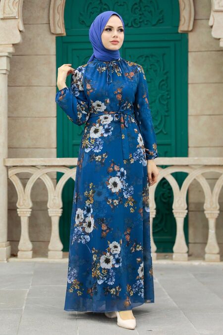  İndigo Blue Plus Size Dress 279078IM - NEVA STYLE