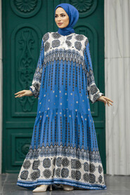  İndigo Blue Plus Size Dress 50005IM - 1