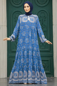  İndigo Blue Plus Size Dress 50007IM - 1