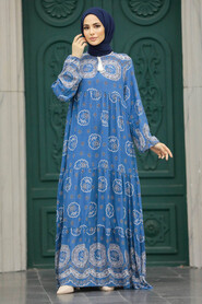  İndigo Blue Plus Size Dress 50007IM - 2