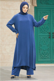  İndigo Blue Plus Size Dual Suit 65874IM - 3