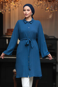  İndigo Blue Plus Size Tunic 21095IM - 1
