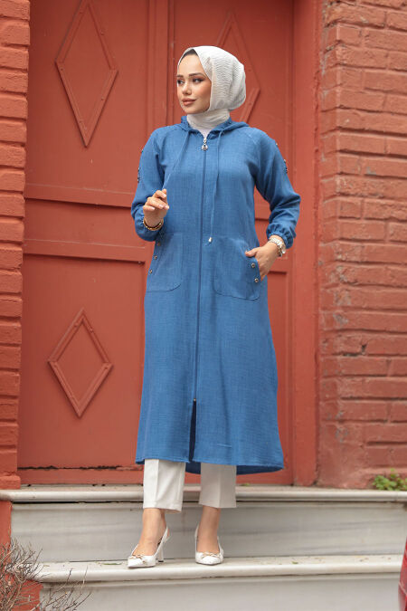  İndigo Blue Women Coat 511IM - NEVA STYLE