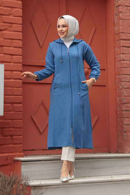  İndigo Blue Women Coat 539IM - NEVA STYLE